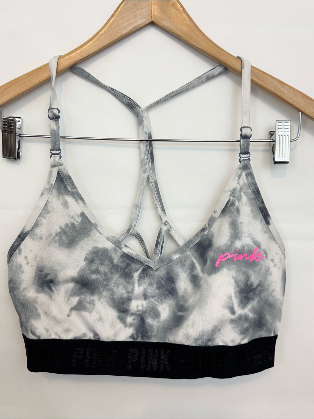 Victoria’s Secret PINK Marble Tie Dye Ultimate Lightly Lined Bra Strappy Back XL